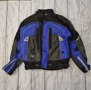 Belstaff Cordura Motorcycle Jacket Black and Blue Size Medium